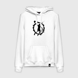 Толстовка-худи хлопковая женская Данк в круге, цвет: белый