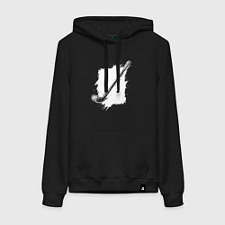 Женская толстовка-худи Хоккейная клюшка в квадрате