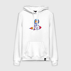 Женская толстовка-худи Собачка на ракете