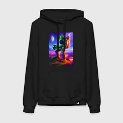 Женская толстовка-худи Космонавт Шрек на похожей планете