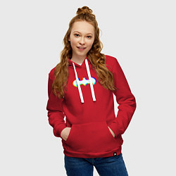 Толстовка-худи хлопковая женская Batman lights, цвет: красный — фото 2