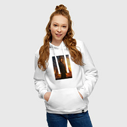 Толстовка-худи хлопковая женская Джон Уик в Париже, цвет: белый — фото 2