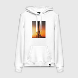 Толстовка-худи хлопковая женская Джон Уик в Париже, цвет: белый