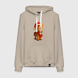 Женская толстовка-худи Милая новогодняя лошадка в шапочке и с шарфом