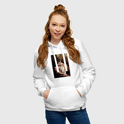 Толстовка-худи хлопковая женская Бедные - несчастные, цвет: белый — фото 2