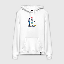 Женская толстовка-худи Милая панда на скейте