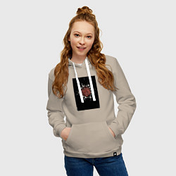 Толстовка-худи хлопковая женская Saw game, цвет: миндальный — фото 2