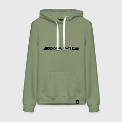 Толстовка-худи хлопковая женская AMG, цвет: авокадо