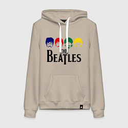 Толстовка-худи хлопковая женская The Beatles Heads, цвет: миндальный