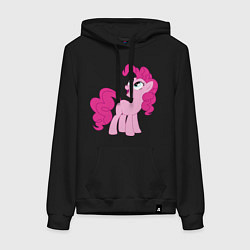 Толстовка-худи хлопковая женская Пони Пинки Пай, цвет: черный