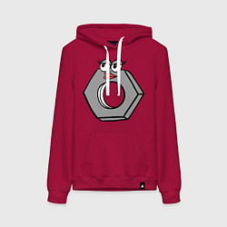 Толстовка-худи хлопковая женская Влюбленная гайка, цвет: маджента