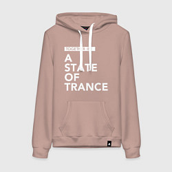 Толстовка-худи хлопковая женская Together in A State of Trance, цвет: пыльно-розовый