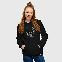 Толстовка-худи хлопковая женская OWSLA, цвет: черный — фото 2