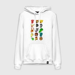 Толстовка-худи хлопковая женская Hotline Miami Masks, цвет: белый