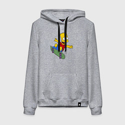 Женская толстовка-худи Барт на скейте