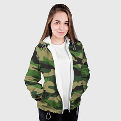 Куртка с капюшоном женская Камуфляж: хаки/зеленый, цвет: 3D-белый — фото 2