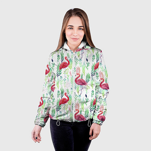 Женская куртка Цветы и бабочки 2 / 3D-Белый – фото 4