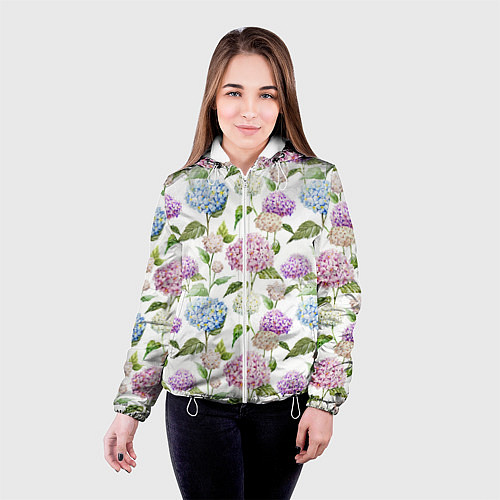 Женская куртка Цветы и бабочки 4 / 3D-Белый – фото 4