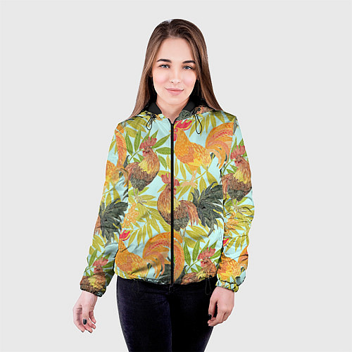 Женская куртка Год петуха 2017 / 3D-Черный – фото 4