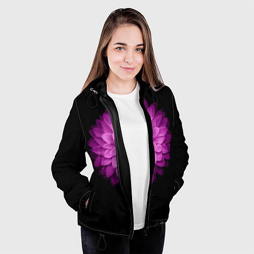 Женская куртка Violet Flower / 3D-Черный – фото 3
