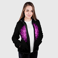 Куртка с капюшоном женская Violet Flower, цвет: 3D-черный — фото 2