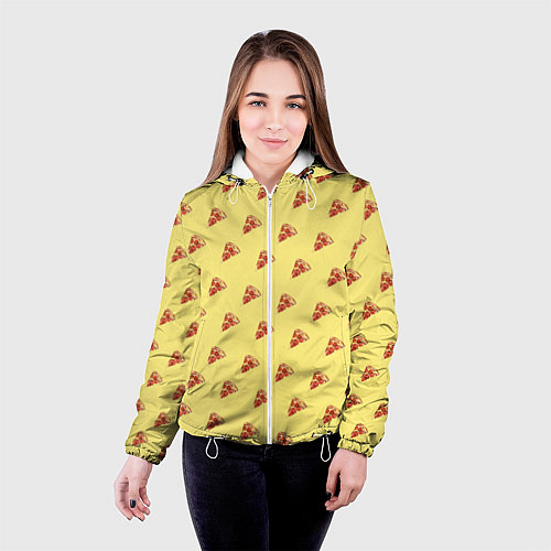 Женская куртка Рай пиццы / 3D-Белый – фото 4