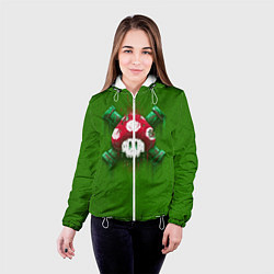 Куртка с капюшоном женская Mushroom is Dead, цвет: 3D-белый — фото 2