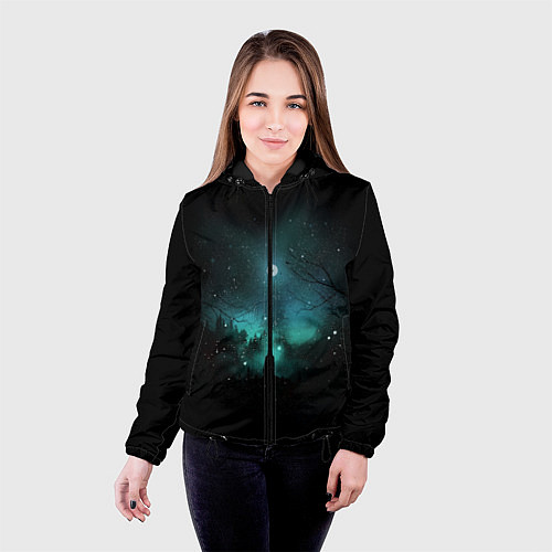 Женская куртка Взгляд на звезды / 3D-Черный – фото 4