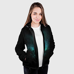 Куртка с капюшоном женская Взгляд на звезды, цвет: 3D-черный — фото 2