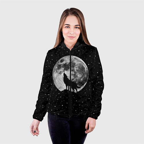 Женская куртка Лунный волк / 3D-Черный – фото 4