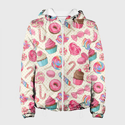 Куртка с капюшоном женская Радости для сладости, цвет: 3D-белый