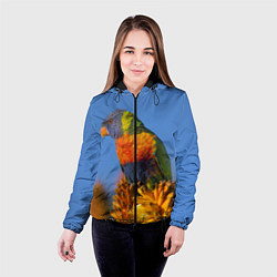 Куртка с капюшоном женская Попугай на солнце, цвет: 3D-черный — фото 2