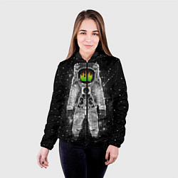 Куртка с капюшоном женская Музыкальный космонавт, цвет: 3D-черный — фото 2