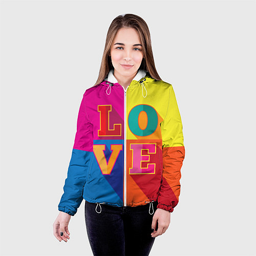 Женская куртка Love three-dimensional letters / 3D-Белый – фото 4