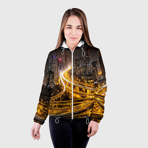 Женская куртка Шанхай - авторазвязка / 3D-Белый – фото 4