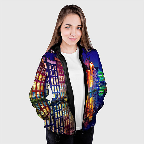 Женская куртка Амстердама - Нидерланды / 3D-Черный – фото 3