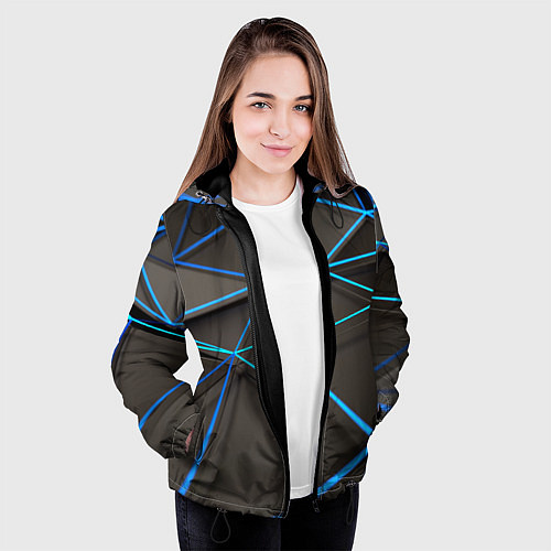 Женская куртка Текстура / 3D-Черный – фото 3