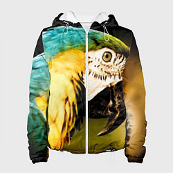 Куртка с капюшоном женская Улыбка попугая, цвет: 3D-белый