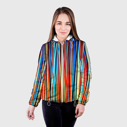 Женская куртка Colored stripes / 3D-Белый – фото 4