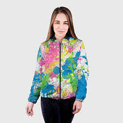 Куртка с капюшоном женская Брызги, цвет: 3D-черный — фото 2