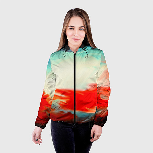 Женская куртка Художественные краски / 3D-Черный – фото 4