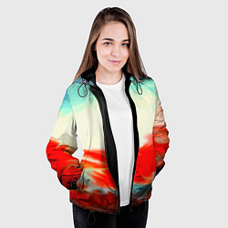 Куртка с капюшоном женская Художественные краски, цвет: 3D-черный — фото 2