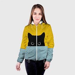 Куртка с капюшоном женская Черная кошка, цвет: 3D-белый — фото 2