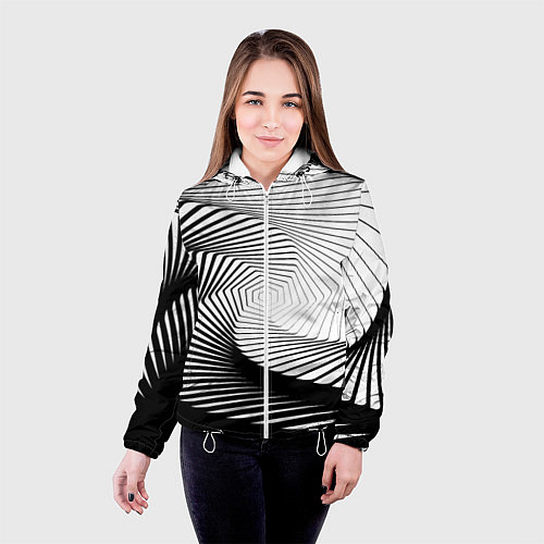 Женская куртка Оптический узор / 3D-Белый – фото 4
