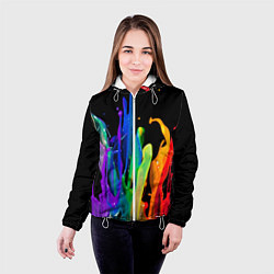 Куртка с капюшоном женская Всплеск красок, цвет: 3D-белый — фото 2