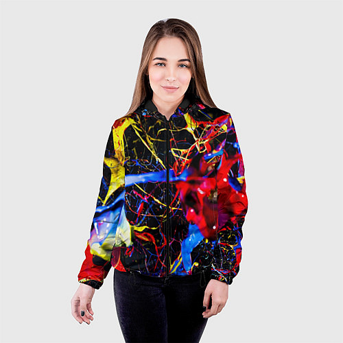 Женская куртка Краски / 3D-Черный – фото 4
