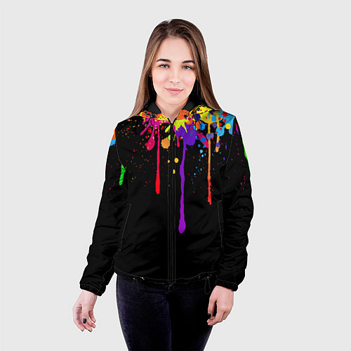 Женская куртка Краски / 3D-Черный – фото 4
