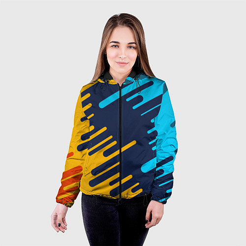 Женская куртка Абстракция / 3D-Черный – фото 4