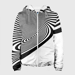 Куртка с капюшоном женская Black & White Illusion, цвет: 3D-белый