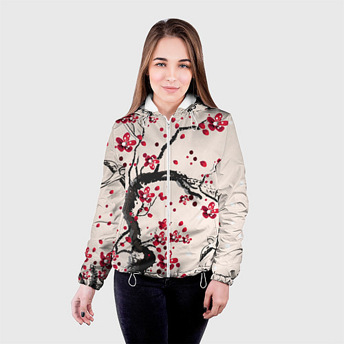 Женская куртка Сакура / 3D-Белый – фото 4